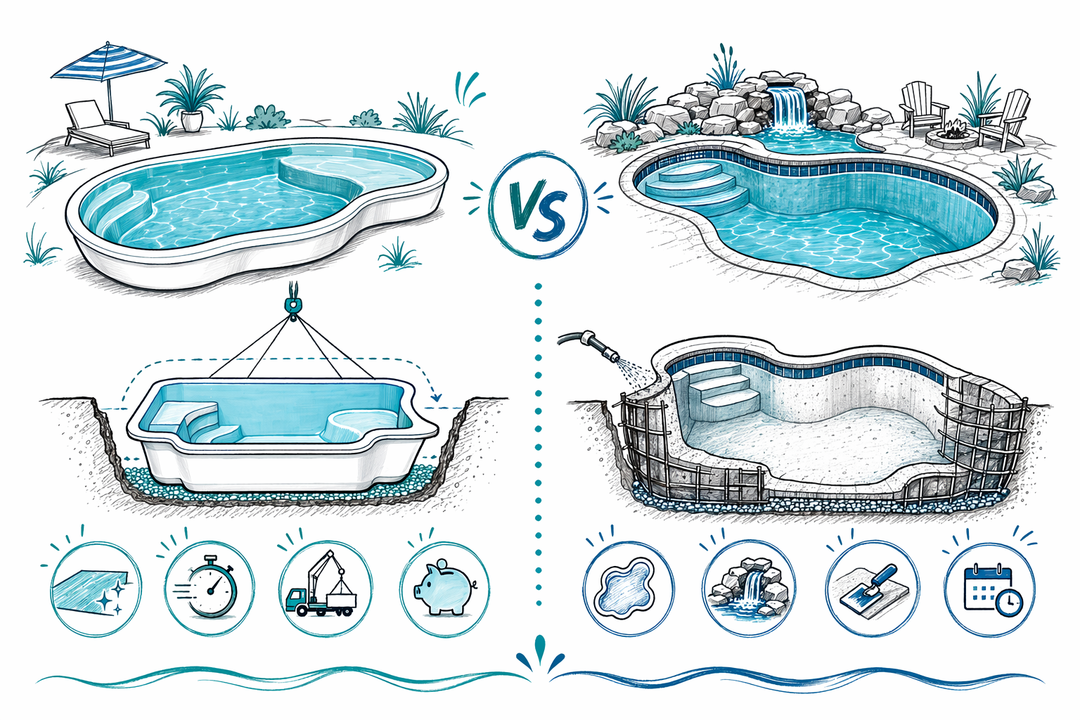 Fiberglass vs Gunite Pool