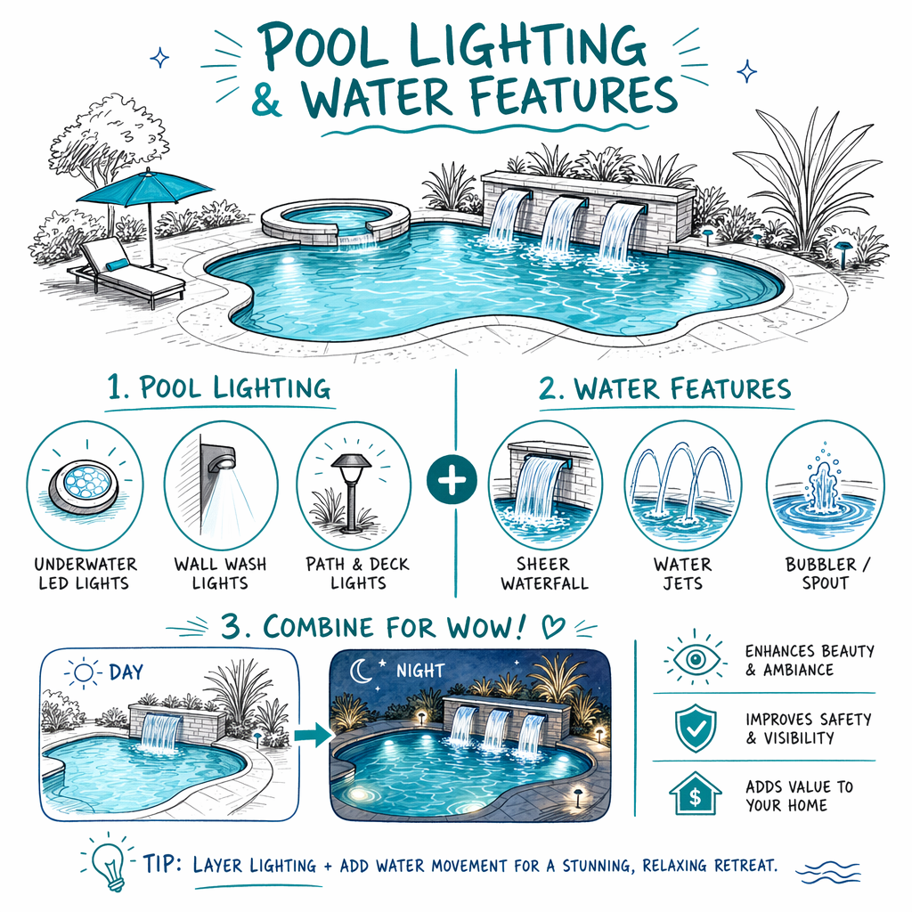 What pool lighting usually includes