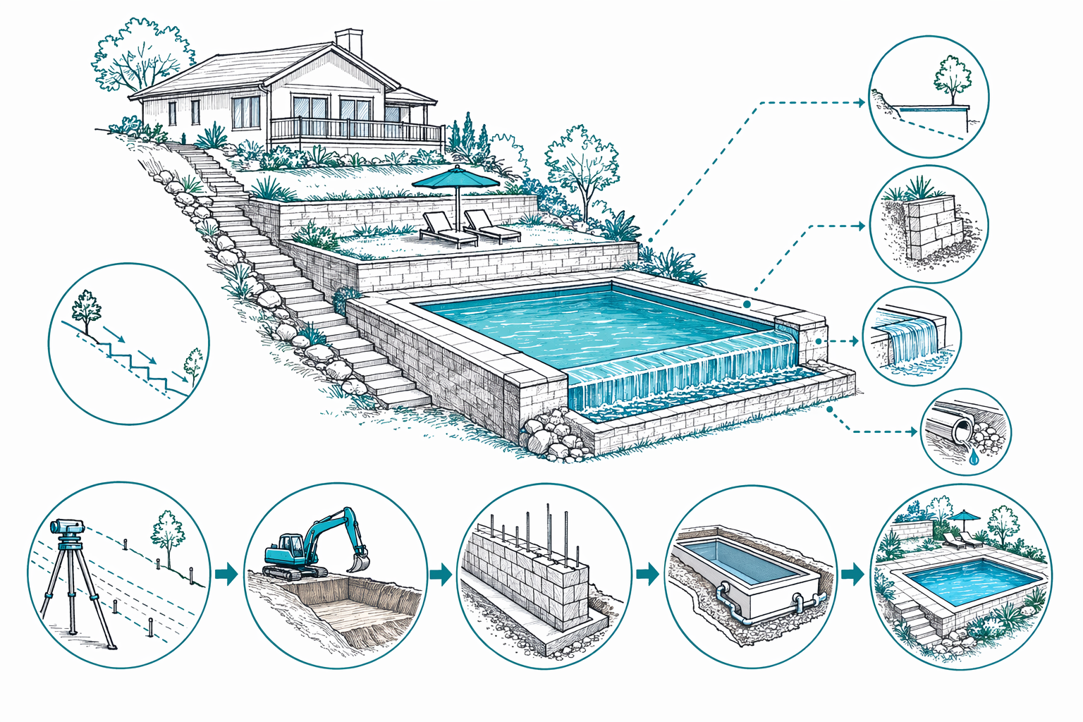 Building a Pool on a Sloped Yard