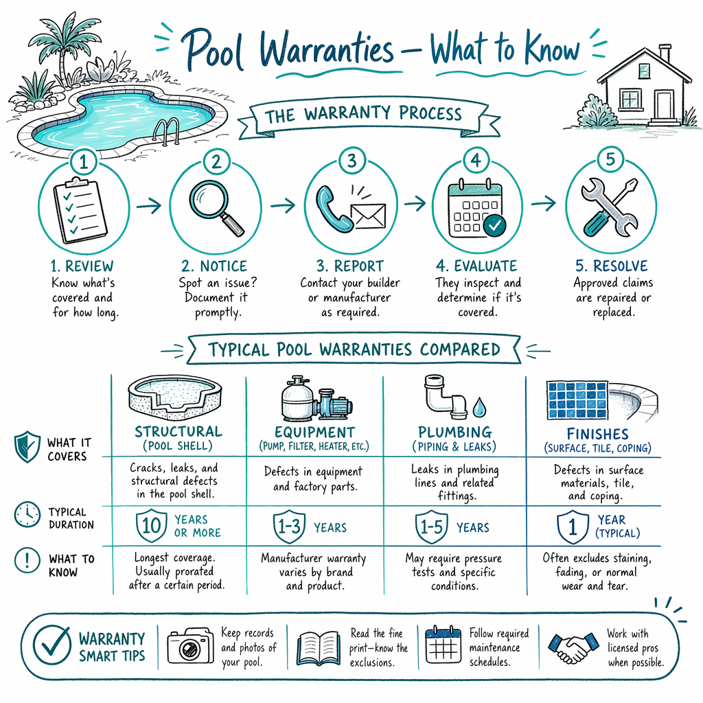 What pool warranties usually cover