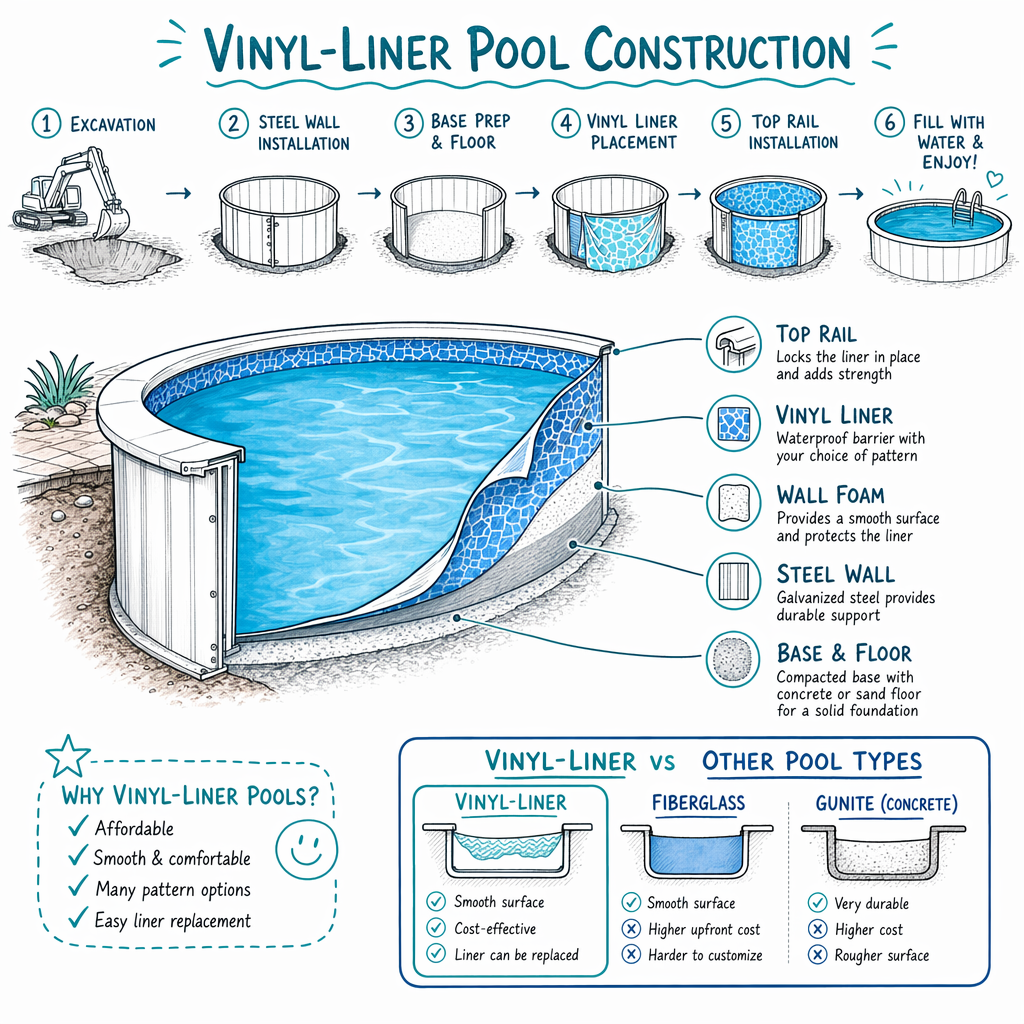 How vinyl-liner pool construction usually works